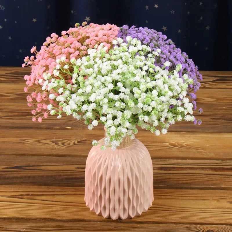 10Pcs 30Heads 29cm BabysBreath Artificial Flowers Plastic Gypsophila DIY Floral Bouquets Arrangement for Wedding Home Decoration