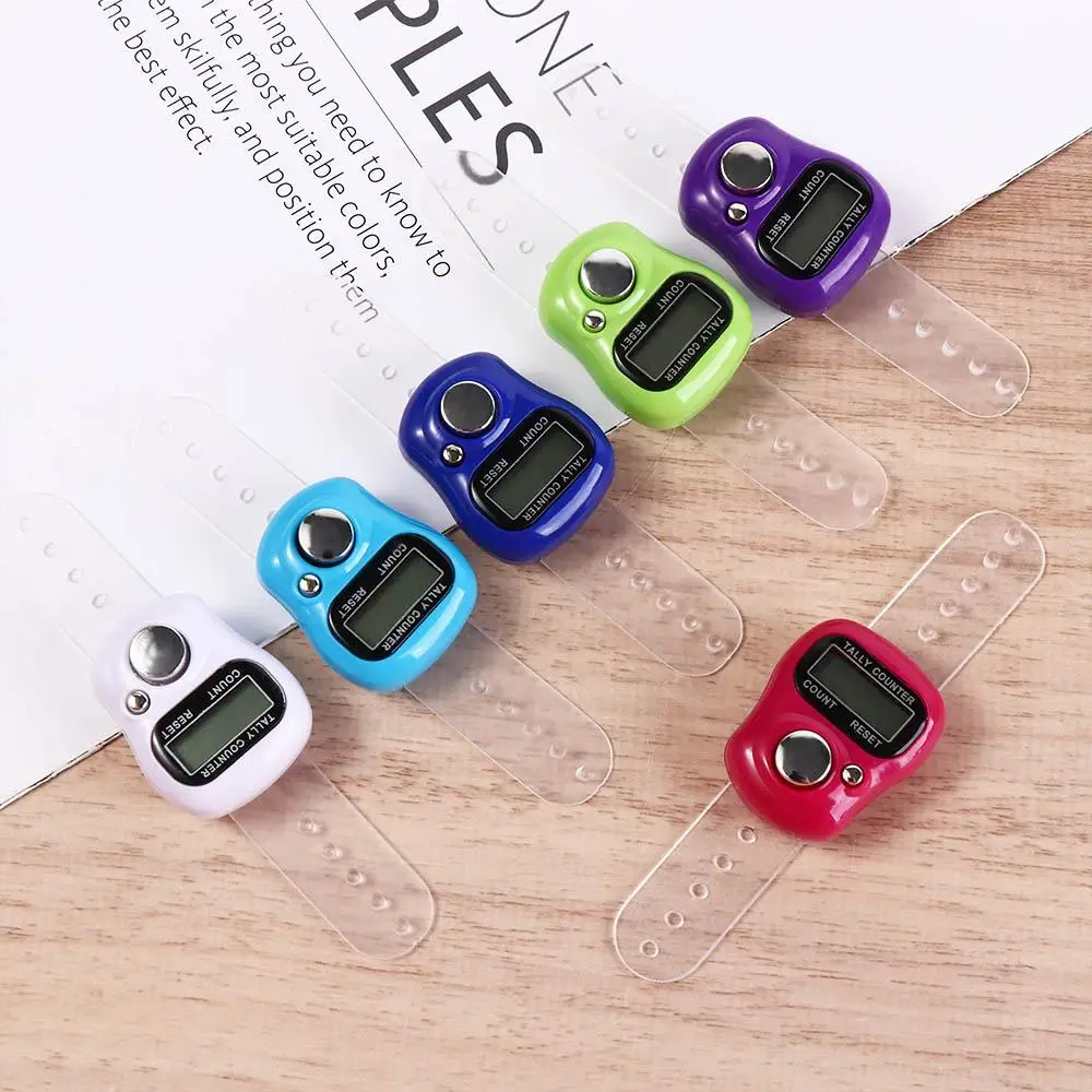 Row Button Mini Finger Ring Tally Counter Electronic Hand Held Knitting Row Counter Digital Stroke Counters Scoring Tool