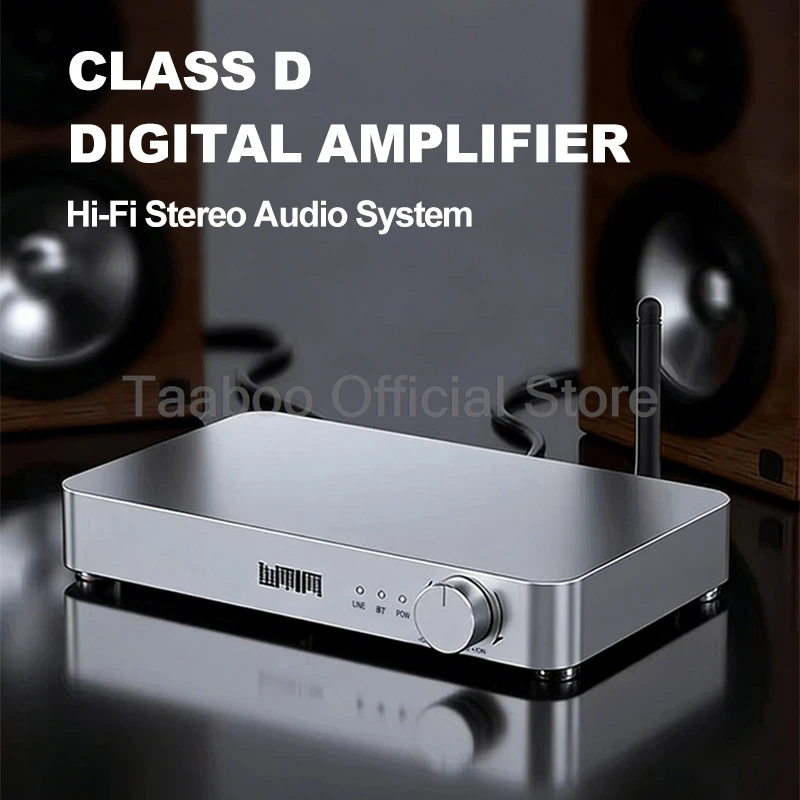 

Цифровой усилитель мощности HiFi класса D с чипом TPA3255, Bluetooth, стерео аудиоусилитель, корпус из алюминиевого сплава для домашней акустической системы