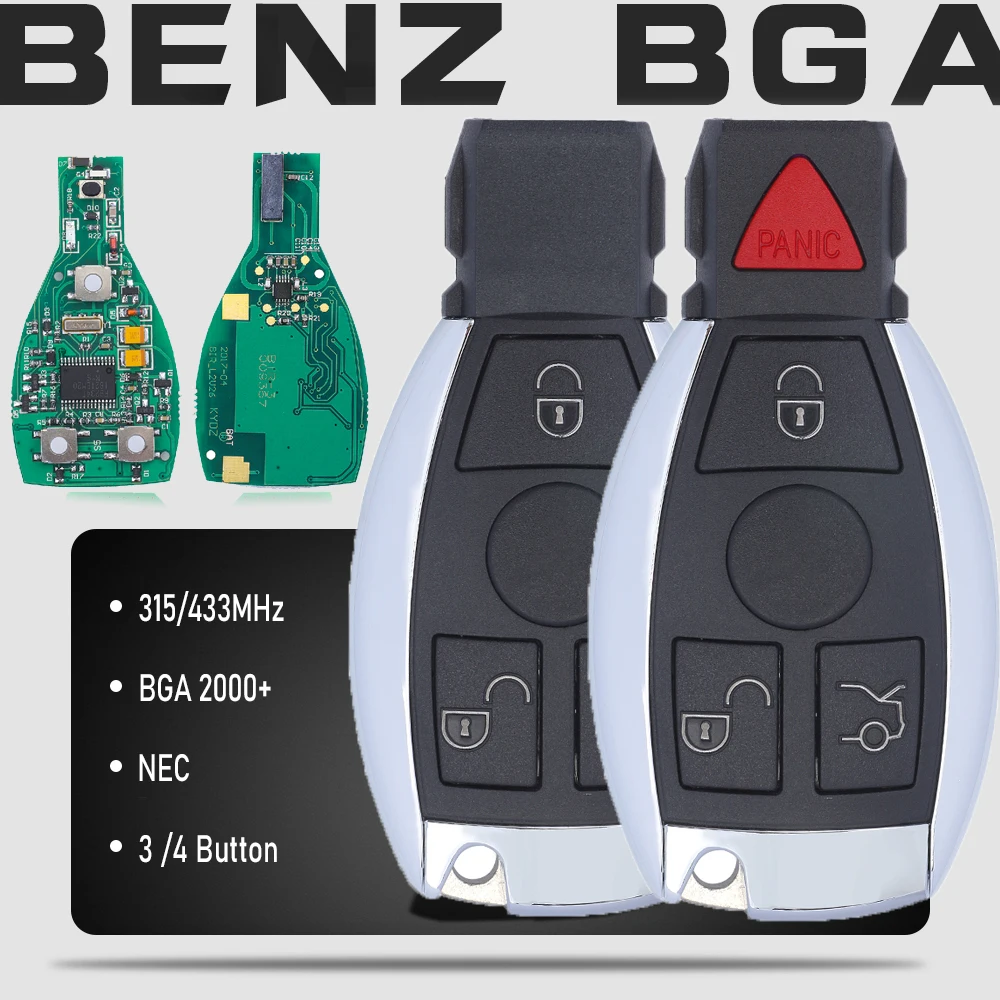 

KEYECU для Mercedes Benz Auto Remote Key Поддержка NEC и BGA 2000+ года BGA Smart Key 315 МГц/433 МГц 2B/2+1B/3B/3+1B