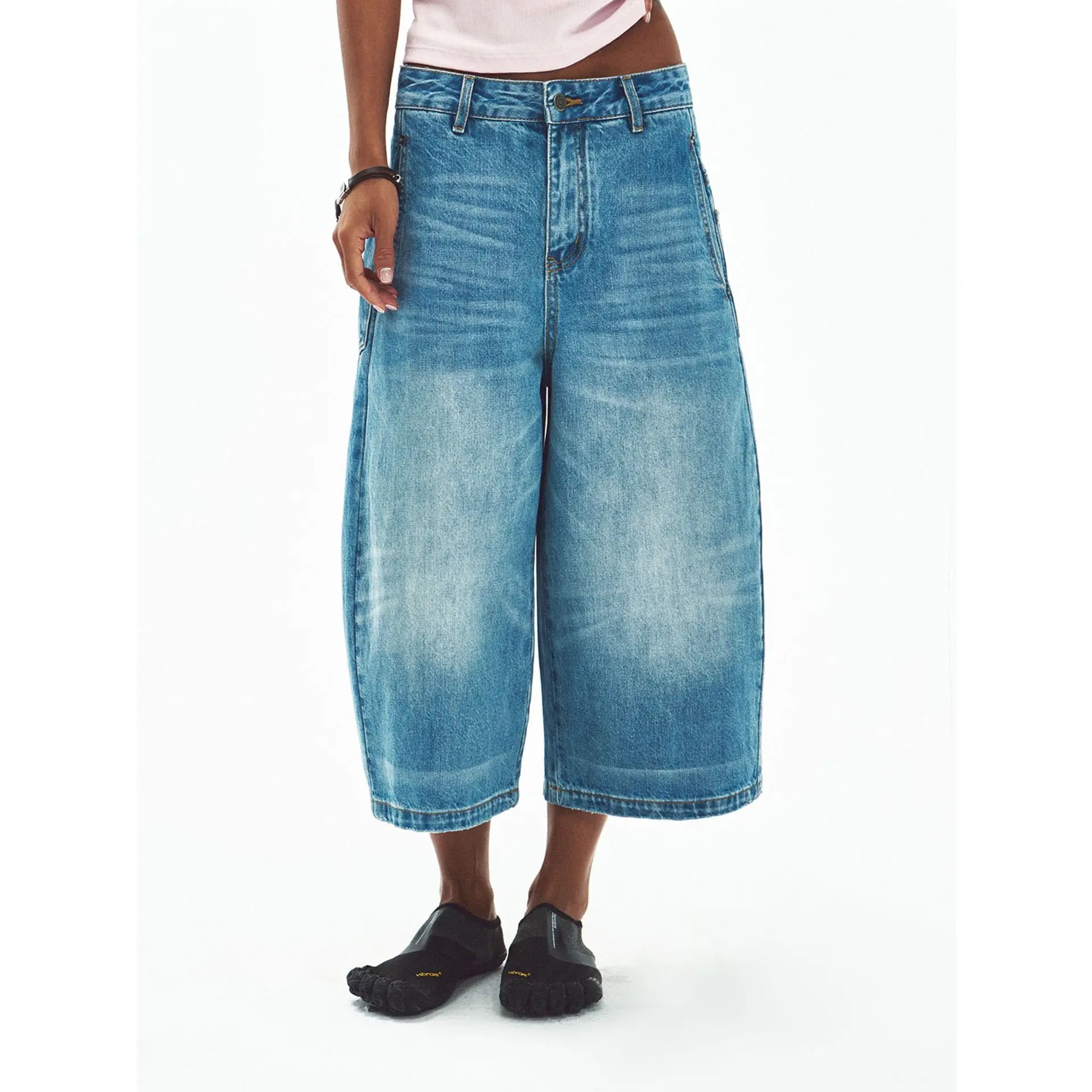 

Fashionable Low-Rise Denim Jeans Sexy Women's Pants Black Label New Arrival Casual Loose Fit Cotton Trousers for Youth