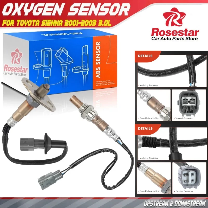 

2pcs Upstream & Downstream Front O2 Oxygen Sensor for Toyota Sienna 2001-2003 3.0L 8946741030, 8946509290, 8946509290