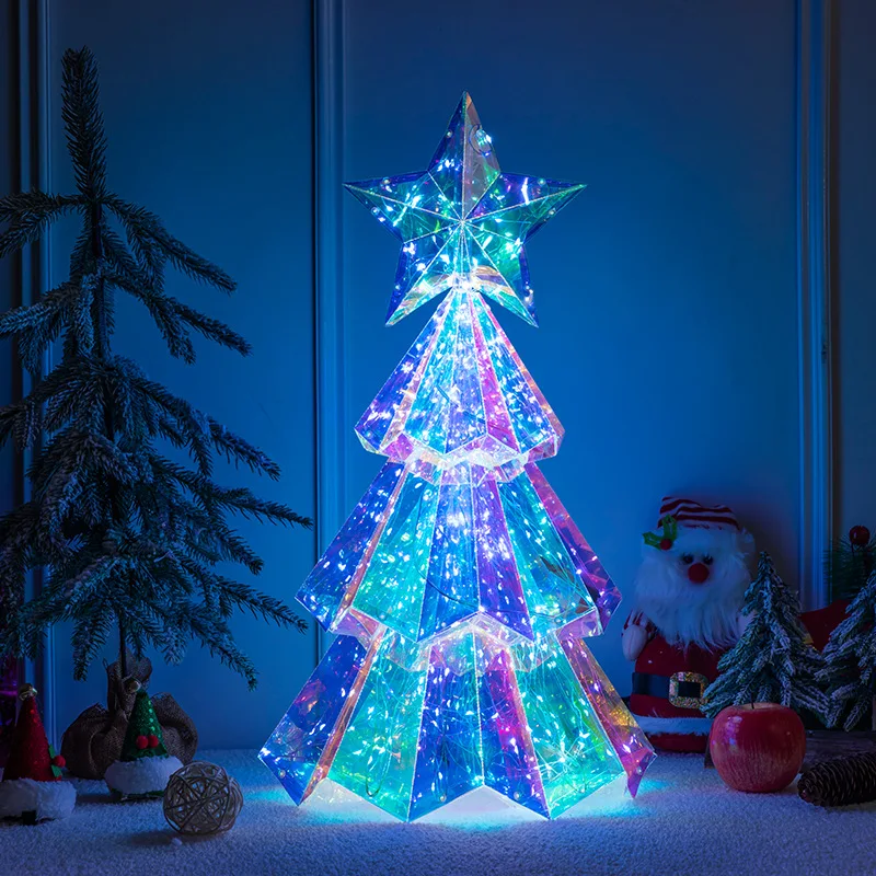 

New Christmas Day Fantasy Colorful Three Story Christmas Tree Mall Decoration Scene Layout Props and Decorations Home Decoration