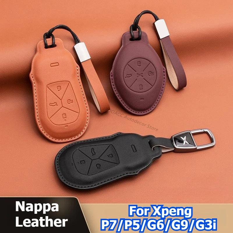 

Для Xpeng P7 P5 G6 G9 G3i чехол для автомобильного ключа, защитный чехол для брелока, кожаный защитный брелок для ключей Nappa, аксессуары для интерьера