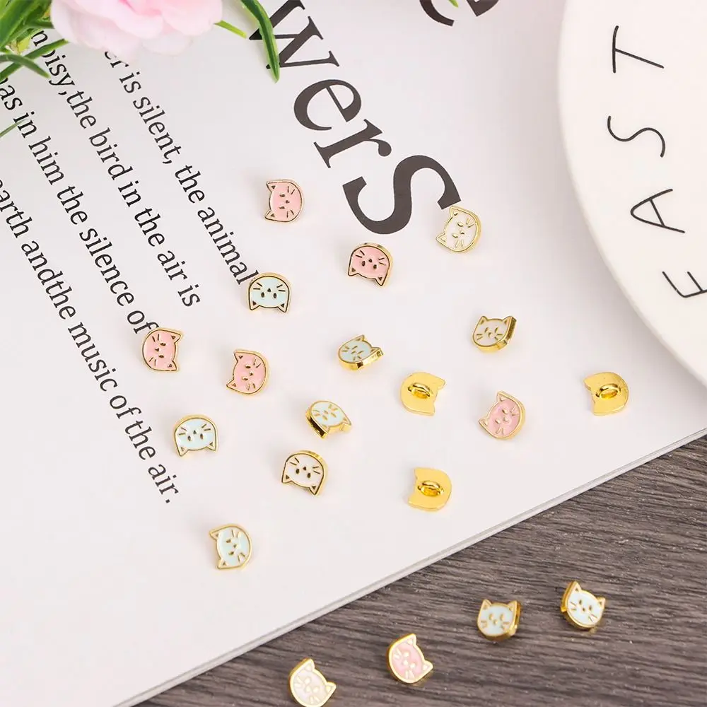 20pcs 4 Colors Mini DIY Ultra-small Buckle  Cat Buttons  Belt Buckles 1/6 Dolls Clothing