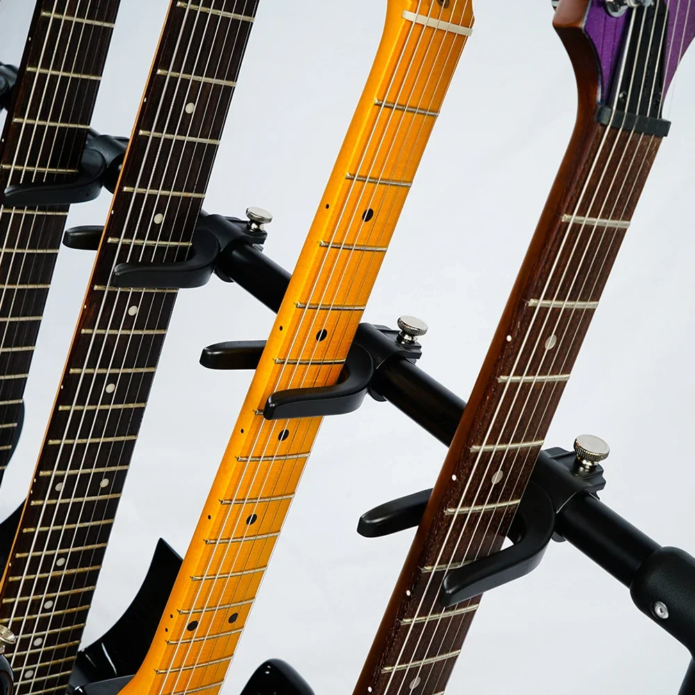 GUITTO GGS-11 Universal Guitar Stand - Folding Holder for up to 7 Guitars Musical Rack Bracket Bass Guitar Accessories