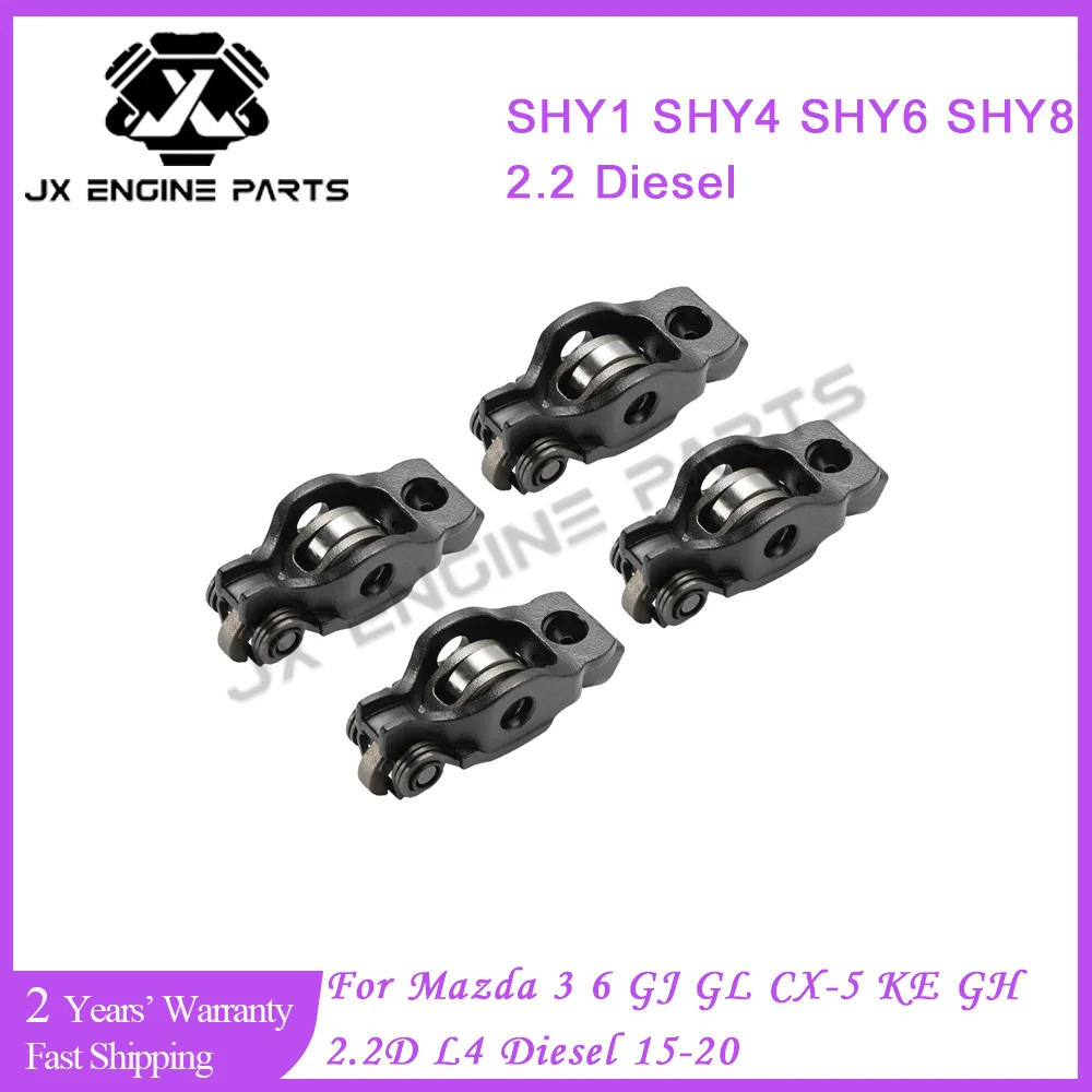 4PCS Engine Electronic Rocker Arms For Mazda 2.2 CX-5 KE GH 6 GJ GL 3 BM BN 15-20 2.2L SH09-12-150 SHY1 SHY4 SHY6 SHY8 SH0912150