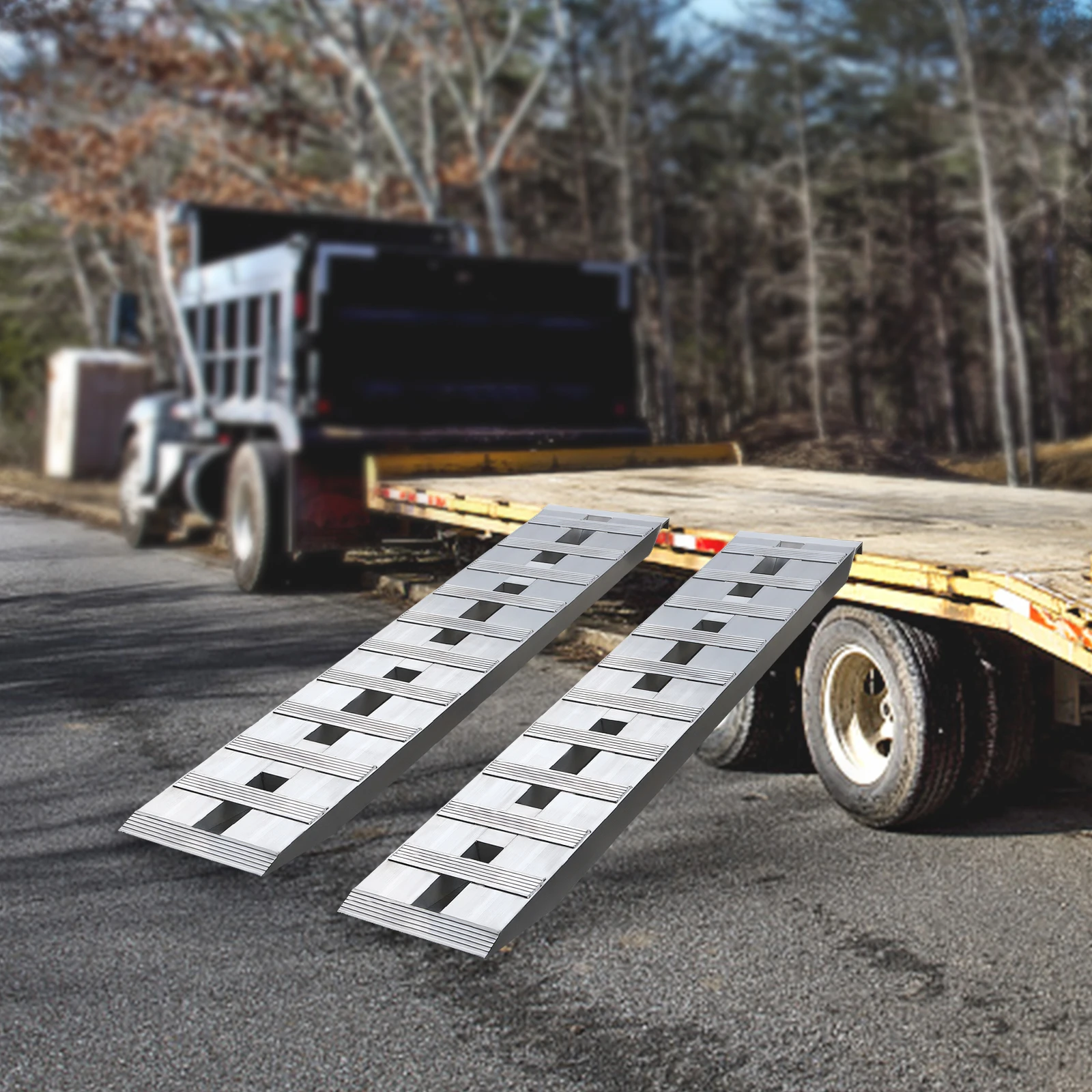 

Trailer Ramp, 6000LBS 2Pcs Aluminum Truck Car Auto Capacity Loading Ramps Truck Car Universal Heavy Duty Loading Ramps 60 * 12In