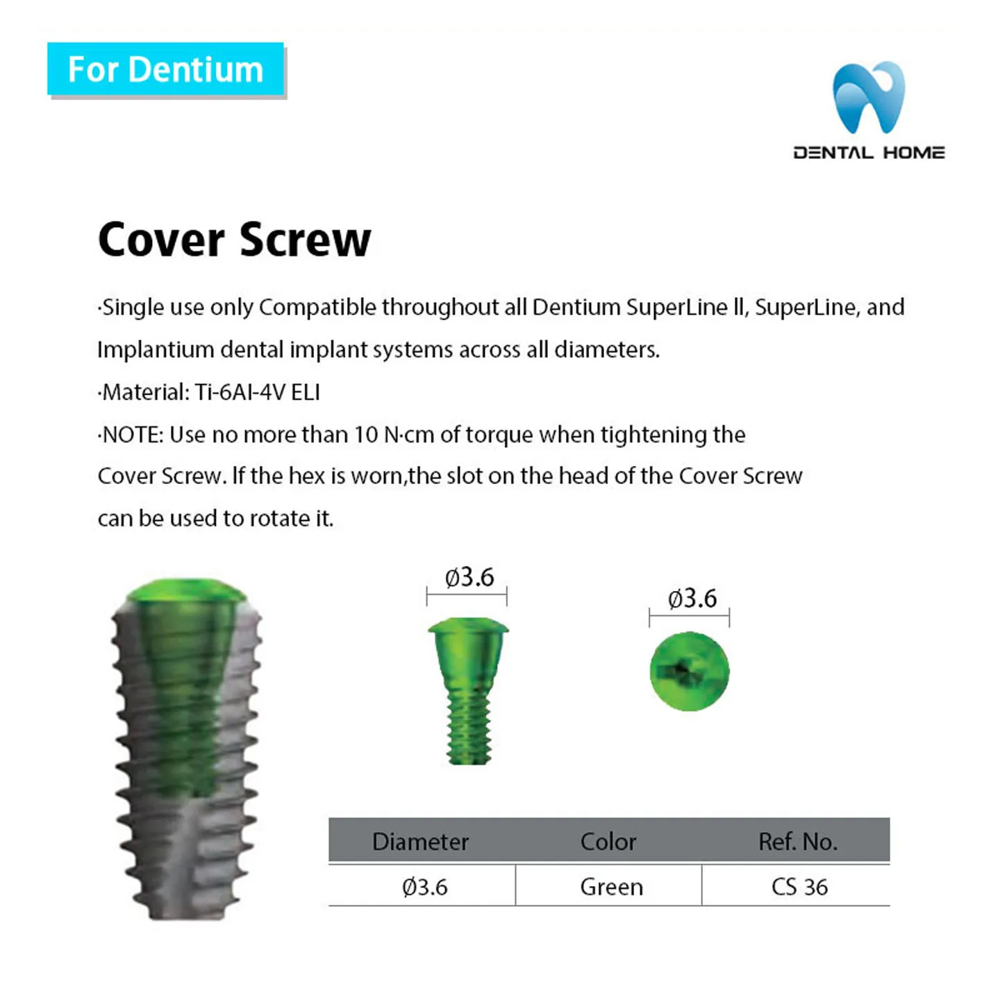 For Dentium Cover Screw for Dental Implantology Secure And Reliable Dental Hardware