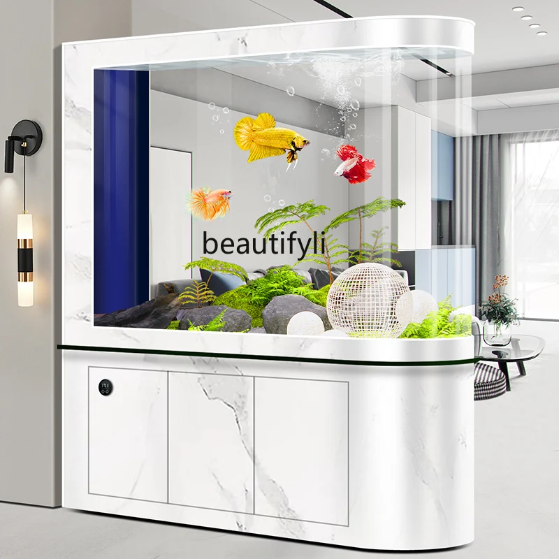 Bullet Bottom Filter Fish Tank Large Living Room Home Partition Screens Hallway Integrated Molding Aquarium Smart New