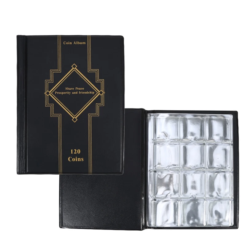 120 Pieces/Coins Album For Fit Cardboard Coin Holders Professional Coin Collection Book Bitcoin Collection-excluding Paper Cards