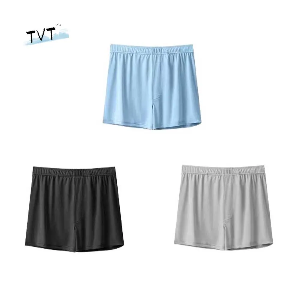 

Comfortable Solid Color Men's Boxer Briefs Mid Waist Seamless Underwear for Man Elastic Large Size Men Ice Silk Panties Male
