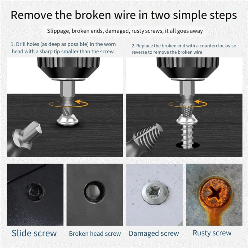 

N11R 13Pcs Broken Wire Extractor Multifunctional Screw Extractor Take Broken Wire Word Plum Hexagon Screwdriver Head Easy To Use