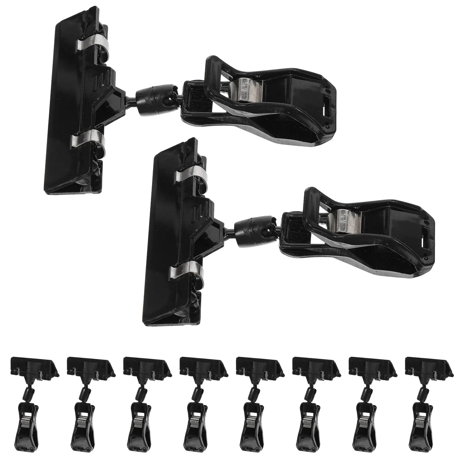 10Pcs Shelf Advertising Clips Dual Sided Rotatable Plastic Sign Holder for Retail Store Grocery Display Rack Price Tag Holder