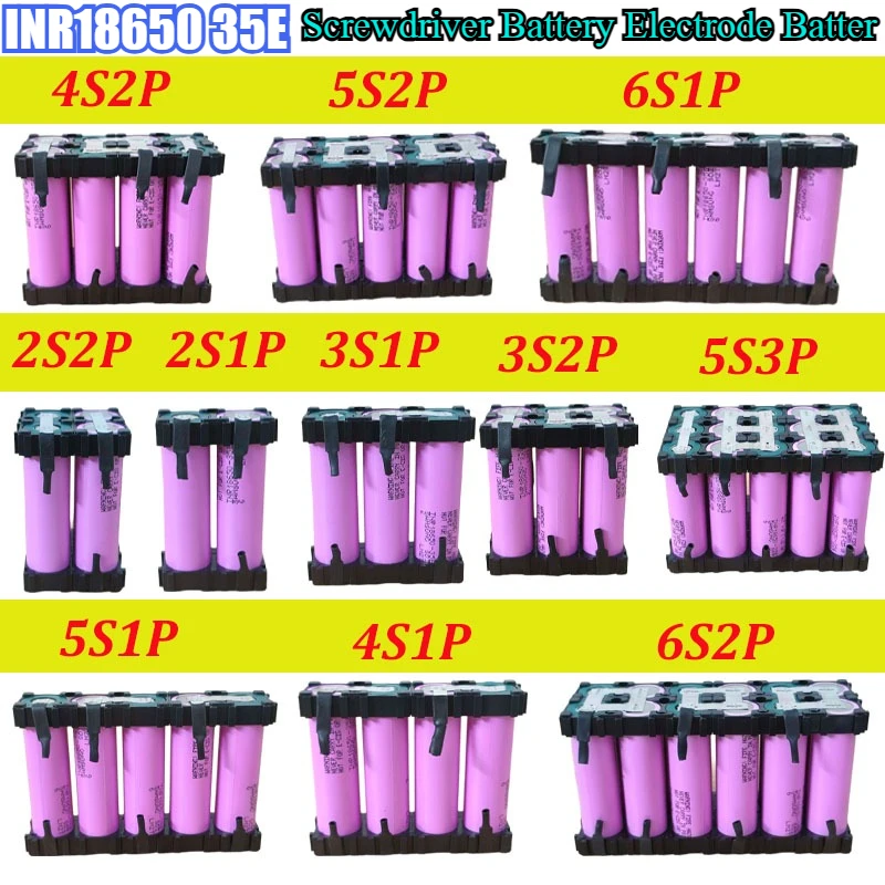 

(customized) INR18650 35E Battery 3500-10500mAh 30amps Screwdriver Battery Electrode Battery 3S1P 3S2P 4S1P 5S1P 4S2P 5S2P 6S2P