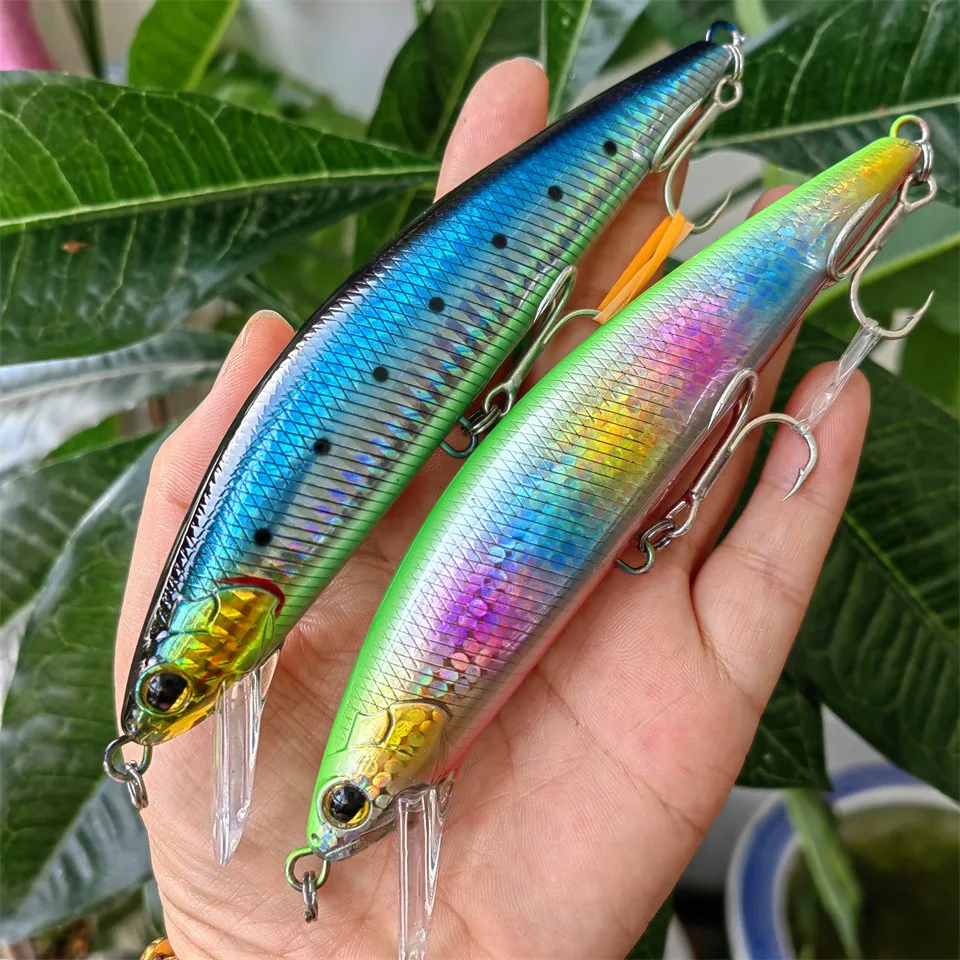 SWOLFY 2PCS /LOT Sinking Minnow Hard Lure  14cm/60g 18Colors Two  Hooks Crankbait Artificial Fishing Tackle