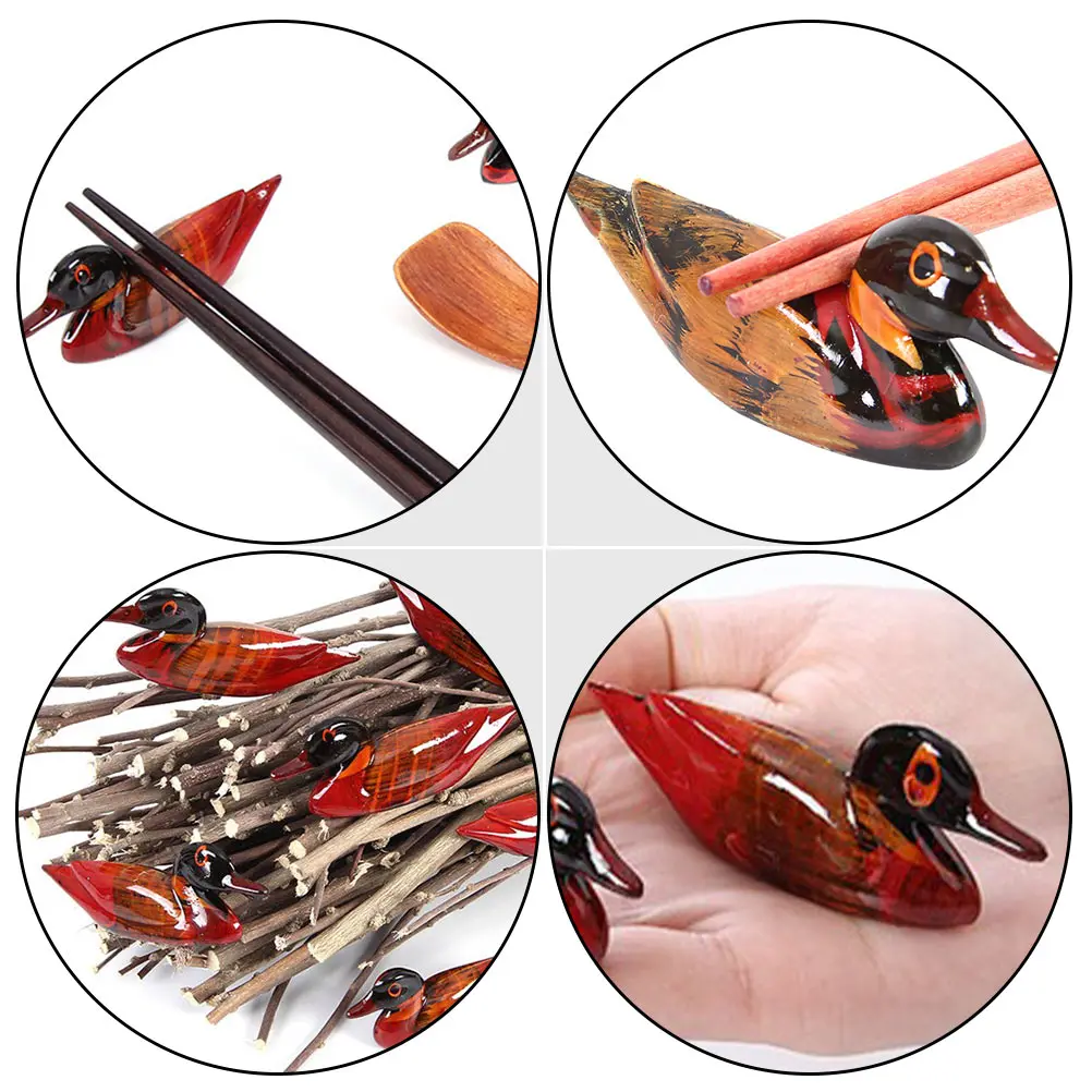 

20pcs Duck Chopstick Racks Creative Resin Chopsticks Holder Dining Table Decor Spoon Forks Rest Stand