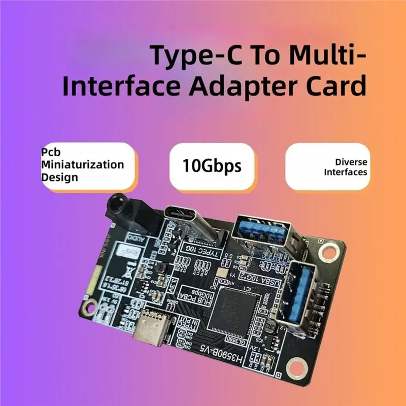 Leading-USB 3.2 Gen2 10Gbps Type-C To Dual USB-A 10Gx2 Docking Station Audio Jack Full-Function Adapter For PC Expansion