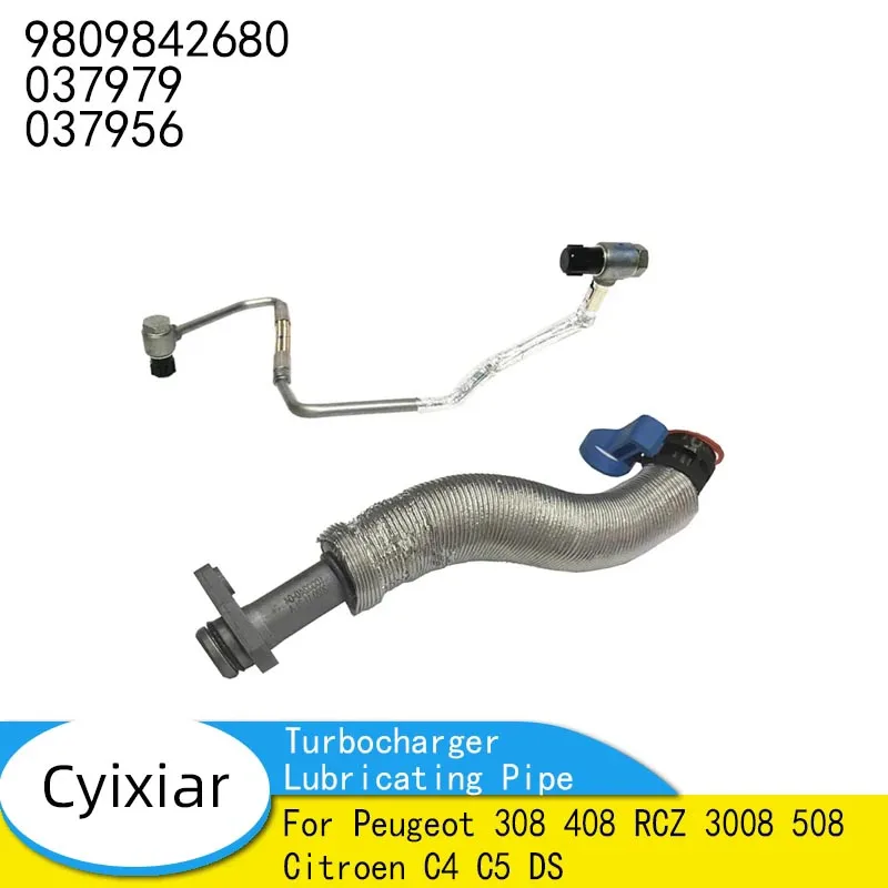 9809842680 037979 037956 Return Oil Pipe Joint Turbocharger Lubricating Pipe for Peugeot 308 408 RCZ 3008 508 Citroen C4 C5 DS