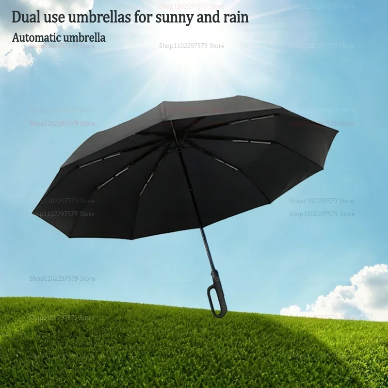

2025 Automatic Umbrella Large 125cm Windproof Rainproof Carabiner Portable Compact Easy To Carry Travel Outdoor Golf Drive