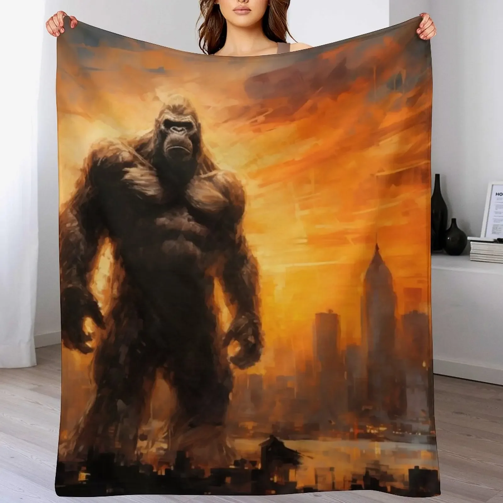 

King Kong Throw Blanket Warm Flannel Blanket for Couch Chair Bedroom
