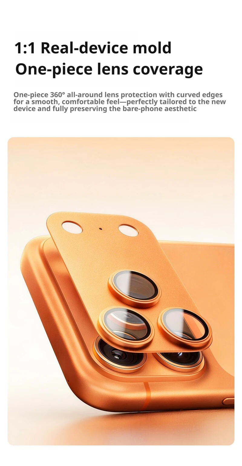 SAMZHE All-in-One Metall-Objektivschutz für Apple iPhone 17 Pro Max, Vollflächiger Kameraschutzfilm für iPhone 17Pro Rückkamera – Detail 3