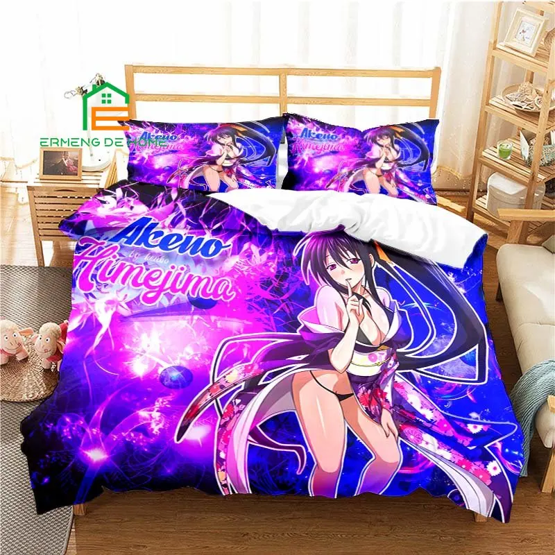 Anime Akeno Duvet Cover Set Bedding Queen King Kids Boys Girls Bed Set Game Quilt Cover Comforter Cover Bedding Set