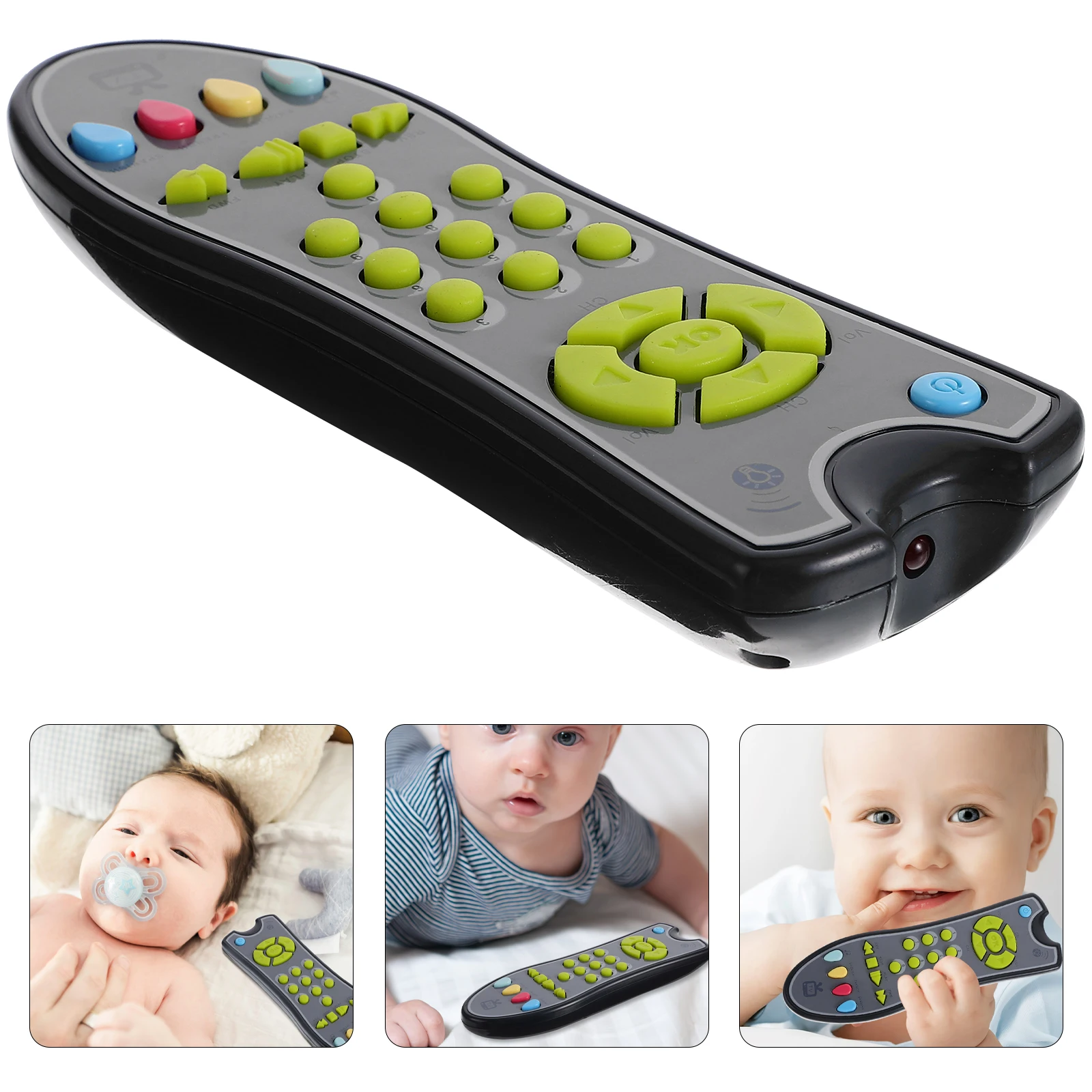 

Emulated Remote Control Toy Grey No Baby Boys Toddler 1 3 Music Sound Kids Learning Sensory Toys Interactive Development