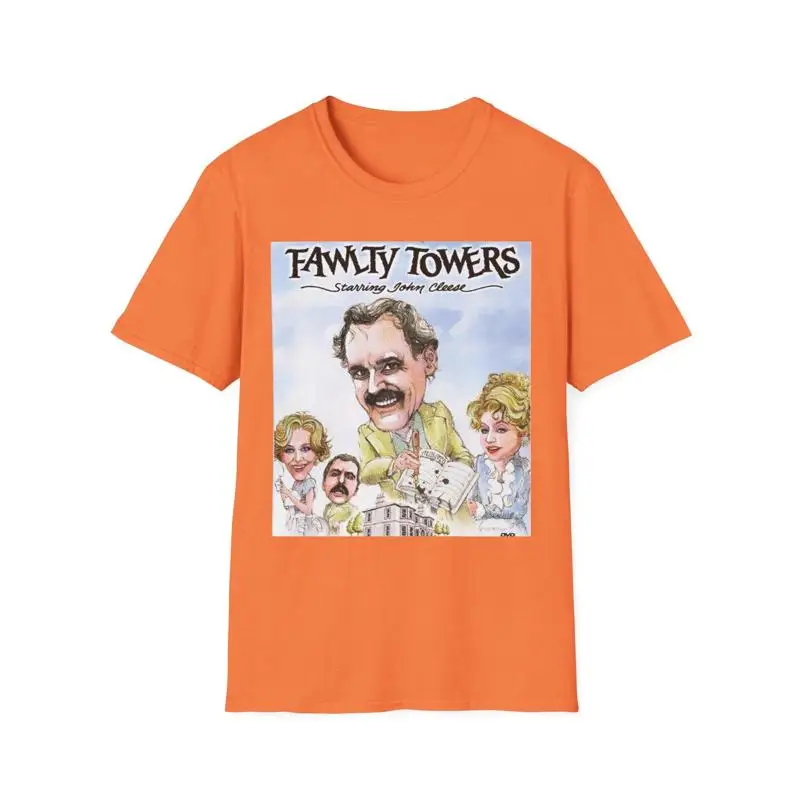 تي شيرت Vintage Fawlty Towers تي شيرت كلاسيكي لبرنامج تلفزيوني مضحك بريطاني كوميدي ريترو سلسلة أعلى بضائع عبادة