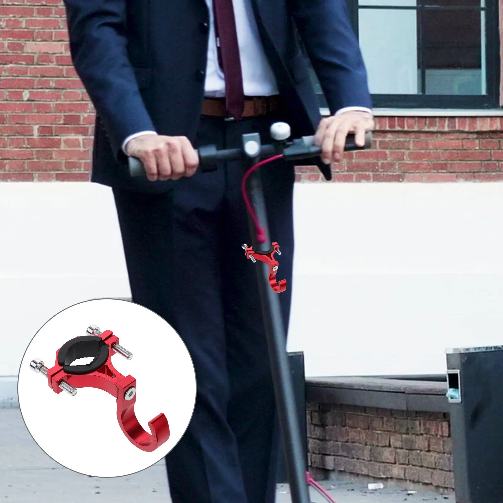 Aluminum Alloy Electric Scooter Handlebar Hook Red No Drill Universal Bike Bag Holder Multifunction Motorcycle Claw