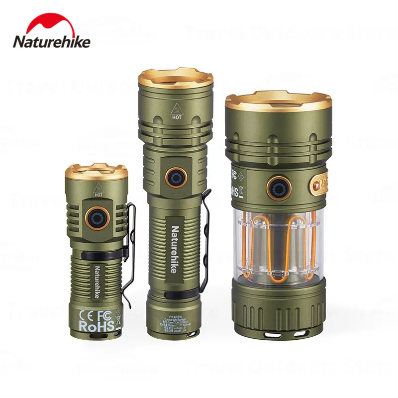 Naturehike Monster Flashlight Camping High Power 2800lm LED Lamp Portable Waterproof 250m Illumination Range IP44 Waterproof