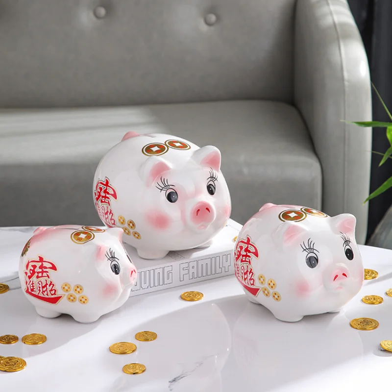 

Coin Wedding Money Box Kids Gift Cartoon Cute Creative Pig Piggy Bank Paper Money Living Room Tirelire Enfant Home Decoration 50