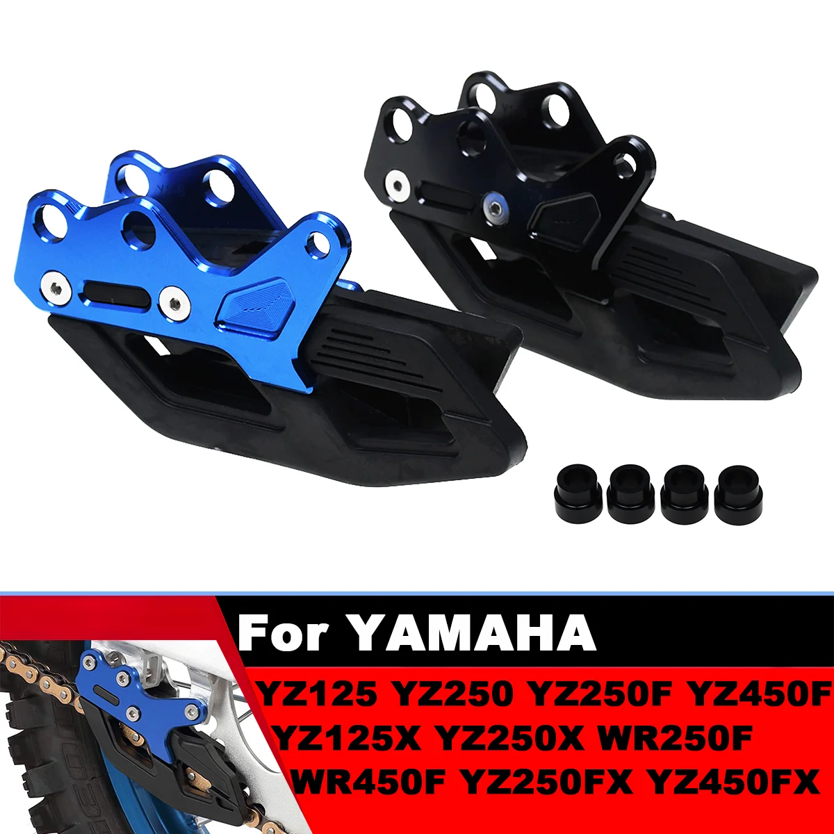 

For Yamaha YZ125 YZ250 YZ250F YZ450F YZ125X YZ250X YZ250FX YZ450FX WR250F WR450F 08-2022 Motorcycle Chain Guide Guard Protection