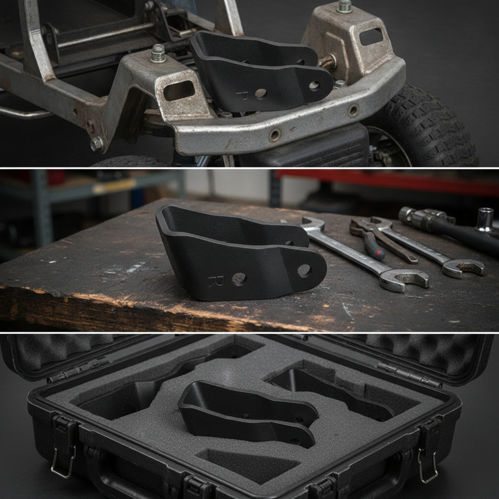Golf Cart Mounting Bracket Threaded Support Bracket Heavy-Duty Steel for Mechanics, Workshop