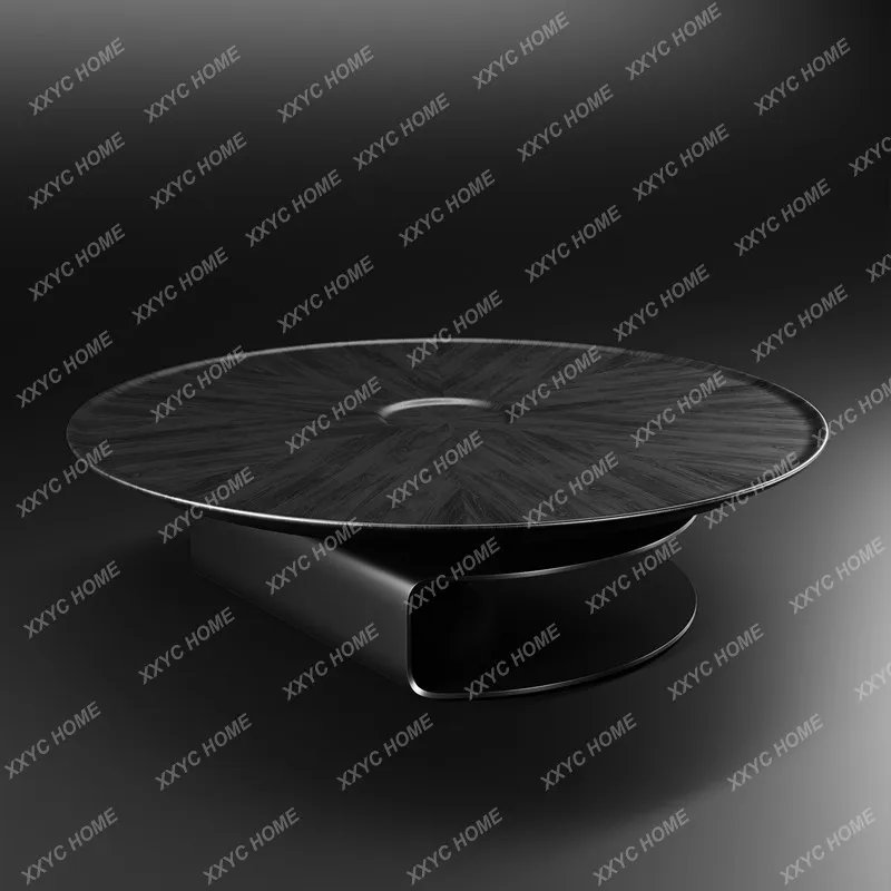 XX LX minimalist modern round coffee table household living room walnut pattern creative coffee table