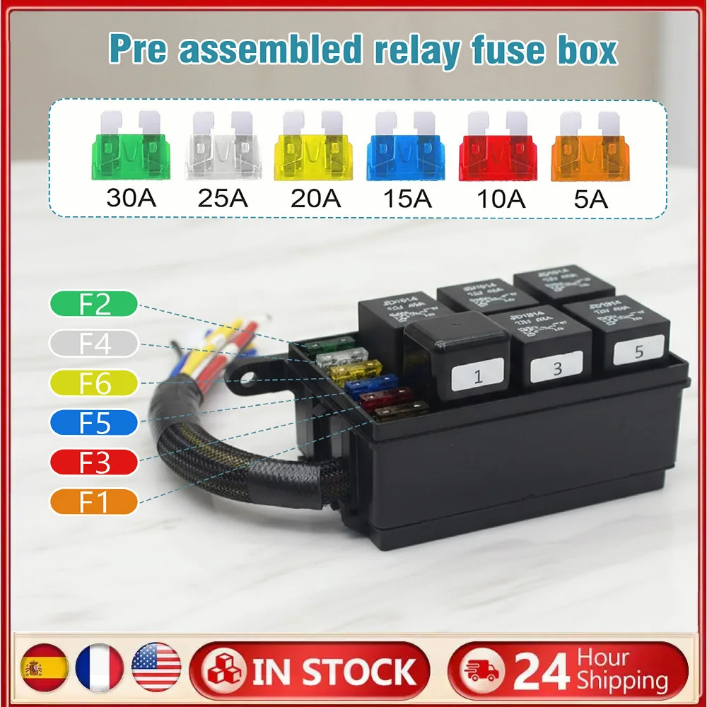 

6-Way 12V Car Fuse