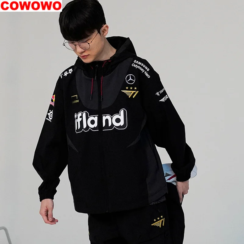 COWOWO-Clan Faker Cosplay Traje, O Mesmo Uniforme, S13 Jaqueta, Jaqueta, Jaqueta, Jogo, Anime, Festa, Dia das Bruxas, Jogue o Papel, Roupas, T1