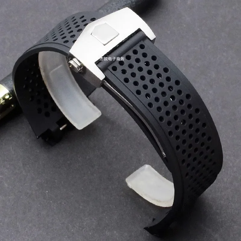 New 22mm concave and convex mouth suitable for TAG HEUER watch strap silicone diving sports grade super Carlisla silicone strap