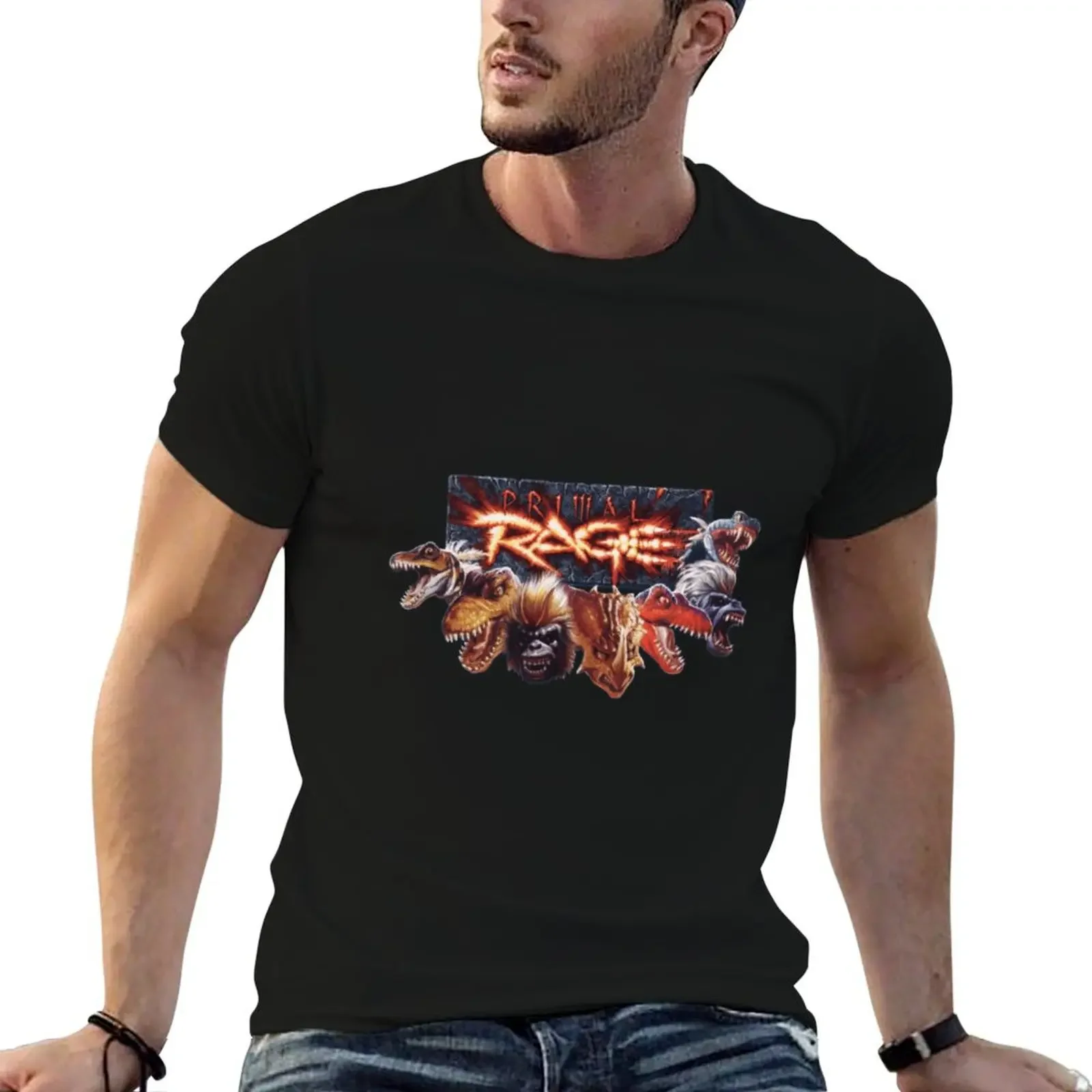 Arcade Classic - Primal Rage T-Shirt plus size clothes blacks animal prinfor boys mens big and tall t shirts