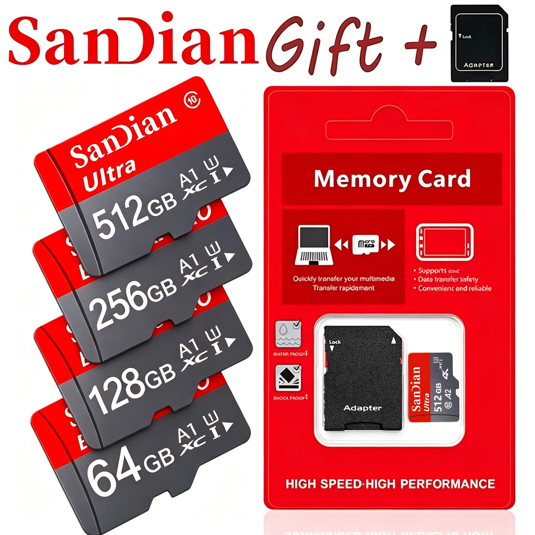 Mini SD Cards 128GB 64GB 256GB Micro TF SD Card Memory Card TF Cards U1 V60 V30 for Router/Dashcam/Baby Monitor/Car DVR/Toy