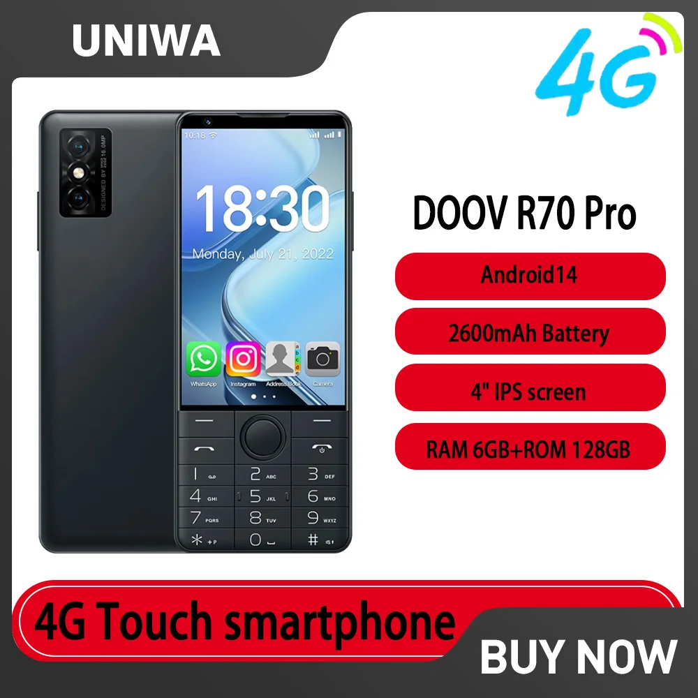 Telefon DOOV R70 Pro 4G 6GB+128GB czarny