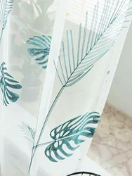 Bedroom Gauze Curtain 1PC Nordic Large Banana Leaf Exquisite Living Room