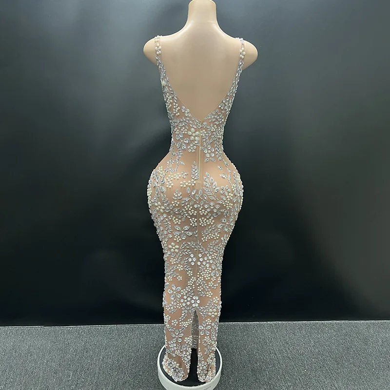 2025 زهور لامعة الماس سليم مثير ملابس السهرة الأخت الملكي مروحة مكان العمل مأدبة الشركة الاجتماع السنوي مساء فستان الصورة