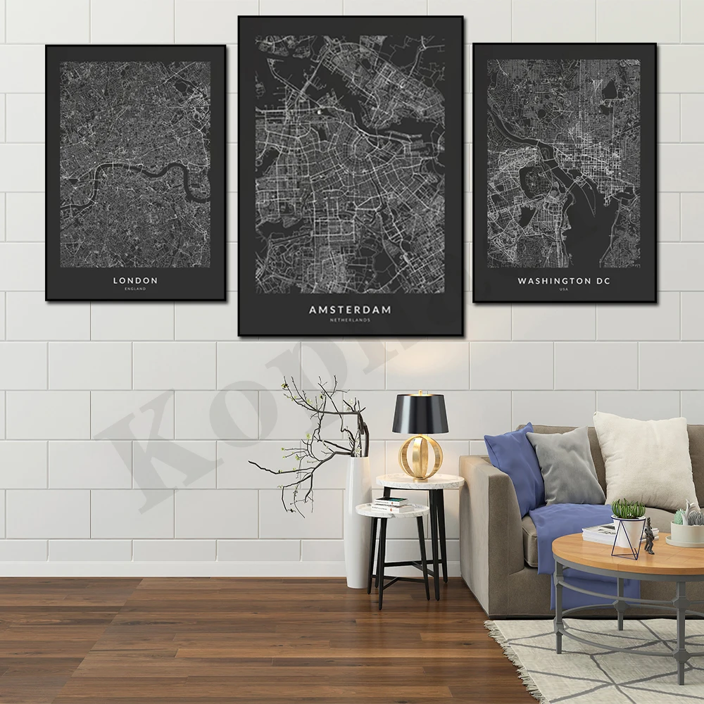 

Hong Kong Antwerp Cairo Amsterdam London Washington Wellington Munich Berlin. City Map. Home Wall Decor Art Canvas Painting