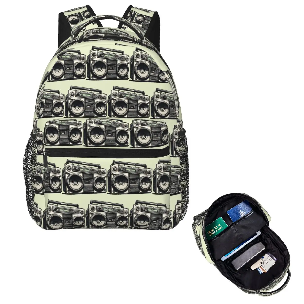 Mochila para estudiantes Ghettoblaster, mochila escolar, mochila de viaje para senderismo, mochila de moda para niños y niñas, bolsos de hombro
