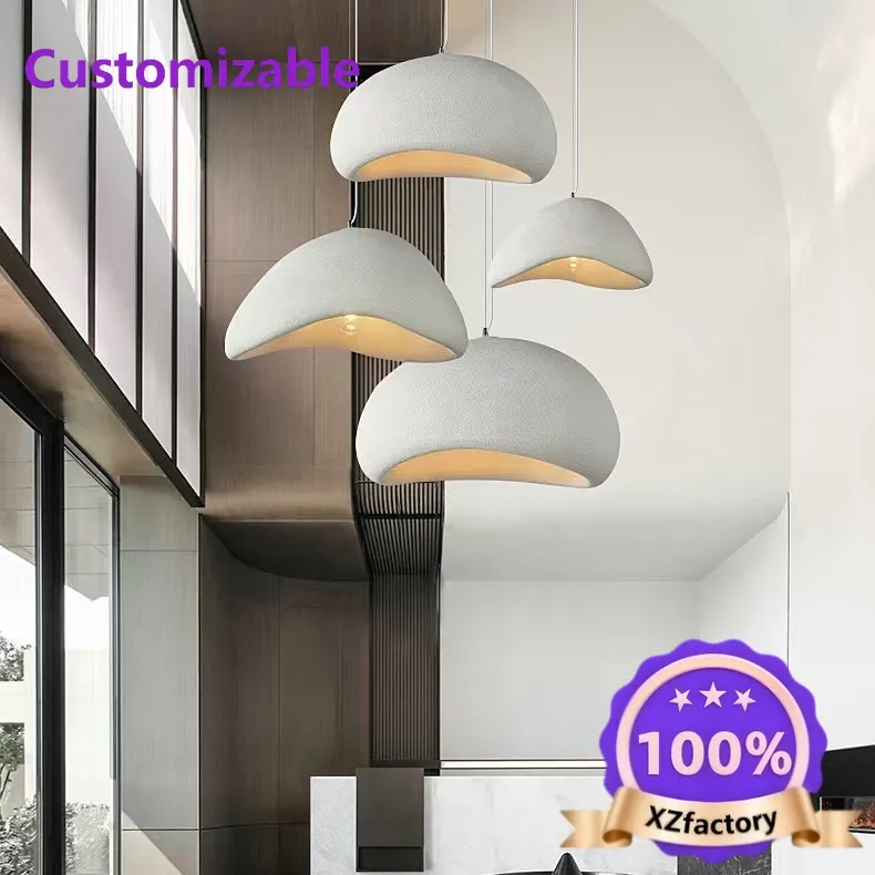 Factory Direct 2026 Top Rated Wabi Sabi Wind Cloud Hanging Lighting Personality Creative Cement French Cream Bar