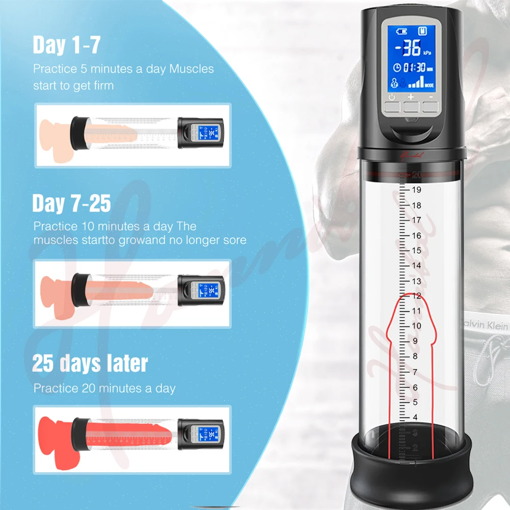 Hannibal LCD Electric Penis Pump Penis Enlargement Extend Pump Penis Trainer Male Masturbators Cup Dick Pump Sex Toys for Men