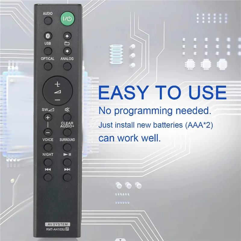 MAHA RMT-AH103U Reemplace el control remoto para Sony Soundbar HT-CT80 SA-CT80 HTCT80 SACT80