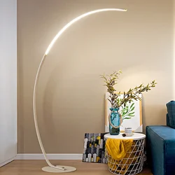 Nordic LED Corner Light Arc RGB Floor Lamps Black White C APP Remote Floor Lights Stand light for Dining Living Room Decor