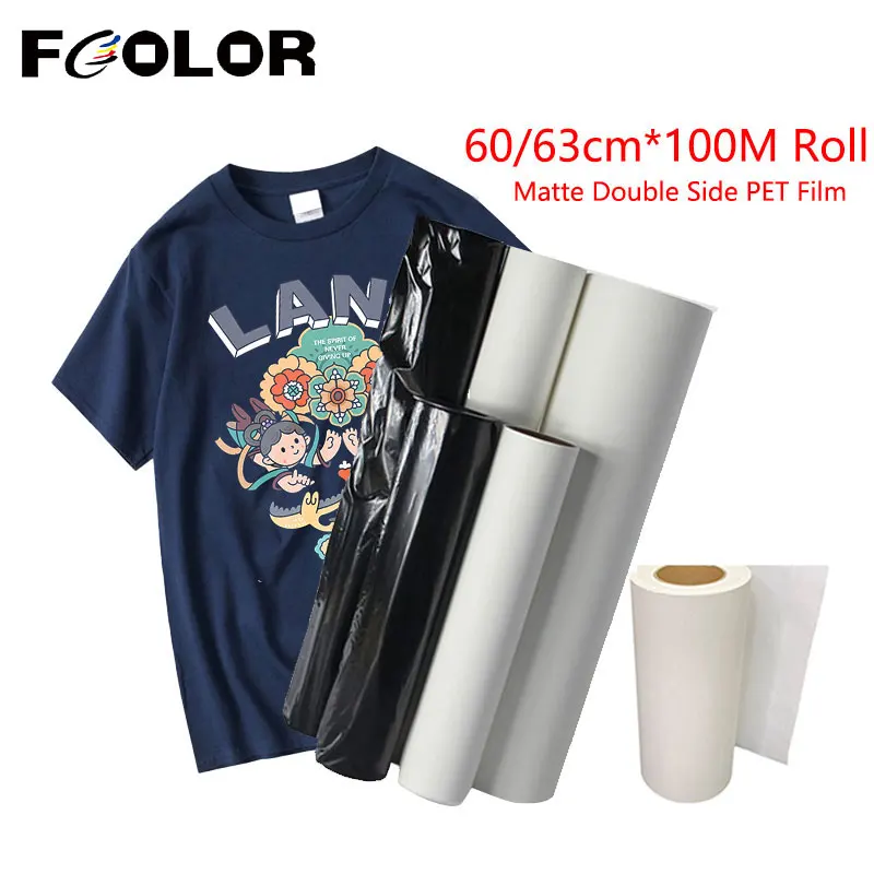 

Fcolor DTF трансферная пленка рулон 60 см * 100 м Premium двусторонняя матовая фотопленка непосредственно к футболке DTF пленка